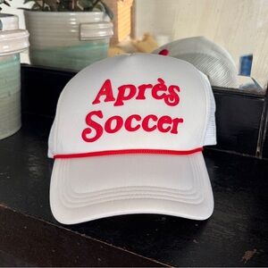 White and Red 'Après Soccer' Trucker Hat